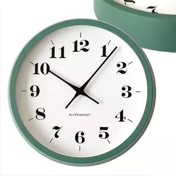 Часы настенные KATOMOKU muku 12 зеленые, развертка km-97GRRC 306 мм (радиочасы)