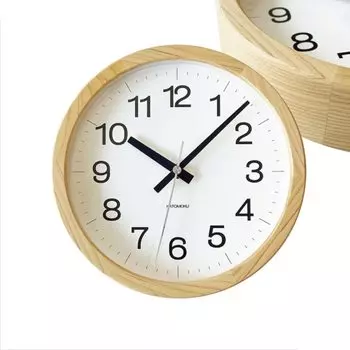 Часы настенные KATOMOKU Muku Clock 16 Hinoki с непрерывной секундной стрелкой и радиоприемником km-108HIRCS 220 мм (Часы СКП)