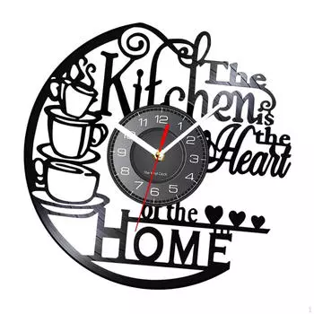 Часы настенные Kitchen Records Heat Home Theme для женщин, жен, декоративное искусство, кофе