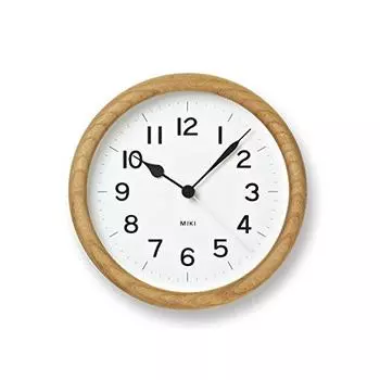 Часы настенные Lemnos с подставкой, аналоговые Miki Zelkova, натуральное цветное дерево MIKI NY12-06 NT Lemnos