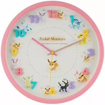 Часы настенные Pokemon Pink Eevee Friends с непрерывной секундной стрелкой