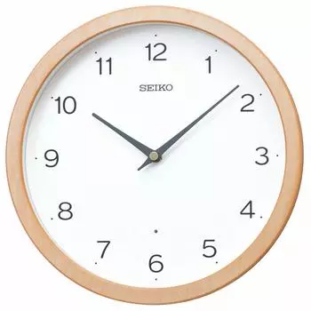 Часы настенные радиочасы Seiko аналоговые из натурального дерева диаметр 270 x 48 мм KX267B