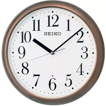 Часы настенные радиочасы Seiko аналоговые коричневые металлические KX218B