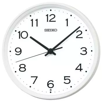 Часы настенные радиочасы Seiko аналоговые металлическая рамка белые диаметр 270 x 48 мм KX268W белый