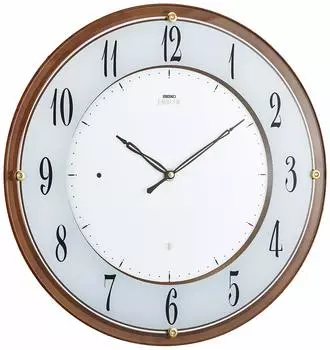 Часы настенные Seiko Clock Brown Marble Диаметр 351x30 мм Радио аналоговые SEIKO EMBLEM HS548B