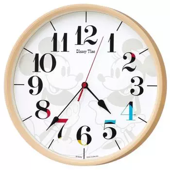 Часы настенные Seiko Clock Character Disney Mickey Mouse Minnie Mouse Radio Wave Analog Mickey Friends Disney Time Light Brown FW584A &