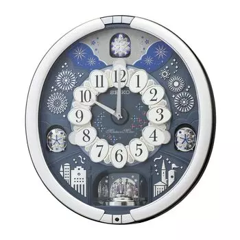 Часы настенные Seiko Clock кварцевые часы Karakuri Clock Analog Triple Selection Melody Silver 443 x 405 x 97 мм RE602S серебряный