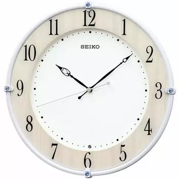 Часы настенные Seiko Clock Natural Radio Analog с кленовым зернистым корпусом xx KX242B Размер 30,7 х 30,7 х 4,9 см