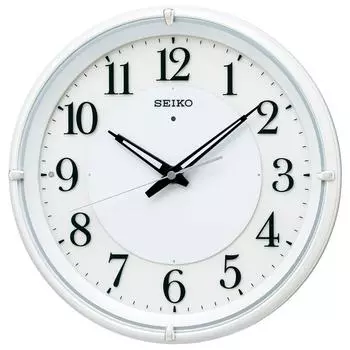 Часы настенные Seiko Clock с автоматической подсветкой, радиоволновые аналоговые, видимые ночью, с прекрасным светом, NEO Neo White Pearl KX233W