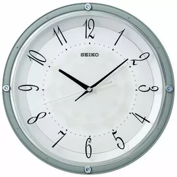 Часы настенные Seiko Clock светло-голубые диаметр x радио аналоговый кристалл KX257L 33,0 5,0 см