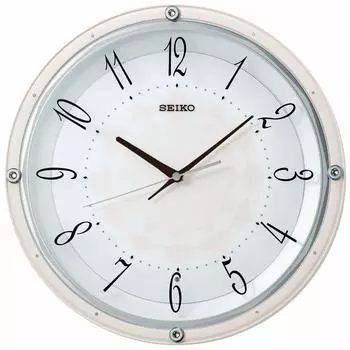 Часы настенные Seiko Clock светло-розовые диаметр x радио аналоговые KX257P 33,0 5,0 см