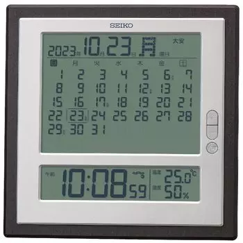 Часы настенные Seiko Clock Table можно использовать как настенный ежемесячный календарь Rokudai Radio 246 x 246 x 26 мм SQ450B Часы, Часы, Подвесные, Функция, Дисплей,