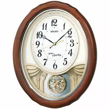Часы настенные Seiko мелодия часы радио аналоговые тройной выбор мелодии декоративный маятник деревянная рамка коричневое дерево AM257B
