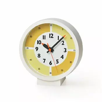 Часы настольные Lemnos, аналоговые, забавные, с четырьмя столами, желтые, настенные, детские, Lemnos, 15 см, цвет! YD18-05YE Диаметр жёлтый