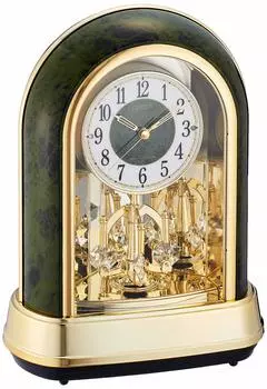 Часы настольные RHYTHM Citizen, радиочасы, аналоговые, декоративные, стеклянные, 12 песен, мелодия, зеленый цвет, CITIZEN Pal Dream R427 4RN427-005 зелёный