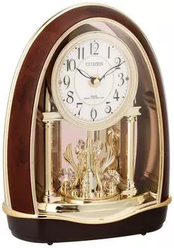 Часы настольные RHYTHM Citizen радиочасы аналоговые мелодия на каждый час 12 песен коричневый CITIZEN Pal Dream R414 4RN414-023 коричневый