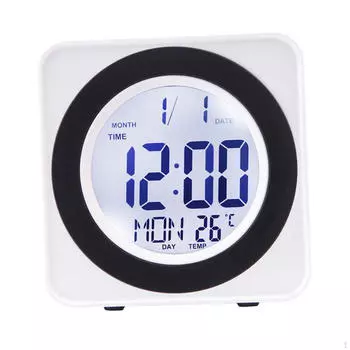 Часы, настольный будильник, небольшой портативный квадратный современный электронный домашний декор белый