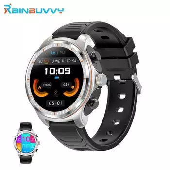 Часы-наушники Rainbuvvy LC19 с экраном 1,53 дюйма, IPS TWS, 2 в 1, Bluetooth, умные часы с функцией звонков, BT5.0, водонепроницаемость IP67, большая батарея 400 мАч, многофункциональный спортивный режим, спортивные часы чёрный