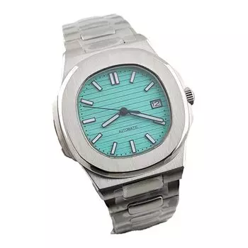 Часы Nautilus NH35 No Logo 40 мм мужские механические часы из нержавеющей стали с механизмом NH35, Tiffany, классика