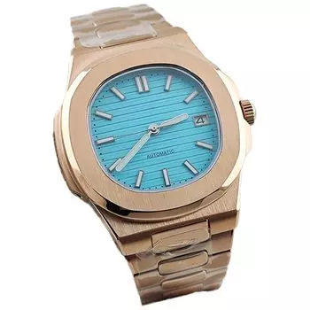 Часы Nautilus NH35 No Logo 40 мм мужские механические часы из нержавеющей стали NH35 Movement Watch, розово-мятный цвет