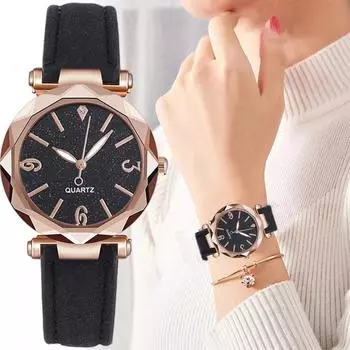 Часы New Scale Crystal Quartz с римскими точками и матовым ремнем, женские повседневные часы класса люкс красный