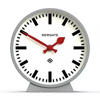 Часы NEWGATE® M Mantel Railway Silent Sweep Clock – «Без тиканья» Современные каминные часы – Часы для небольшой гостиной или офиса – Циферблат станции (Серый)