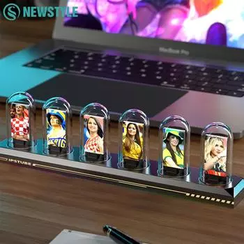 Часы Nixie Tube Clock Night Lights LED Glows IPS RGB Color Screen DIY Analog Digital Tube Gaming Desktop Home Decoration Idea Gift Nixie Tube Clock