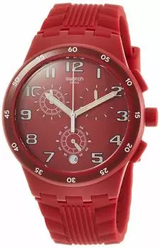 Часы Новые Chrono Plastic RED STEP SUSR404 Обычный импортный продукт [Swatch] (Красный шаг) Мужской