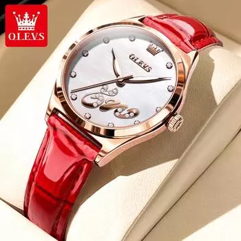 Часы OLEVS, модные элегантные светящиеся водонепроницаемые кварцевые часы, женские часы, женские часы