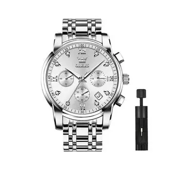 Часы OLEVS мужские деловые наручные часы мужские фирменные металлические браслеты браслет из нержавеющей стали аналоговый дисплей стильные повседневные часы