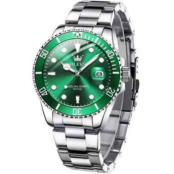 Часы OLEVS мужские деловые наручные часы мужские фирменные металлические браслеты браслет из нержавеющей стали аналоговый дисплей стильные повседневные часы