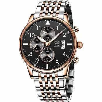 Часы OLEVS мужские деловые наручные часы мужские фирменные металлические браслеты браслет из нержавеющей стали аналоговый дисплей стильные повседневные часы