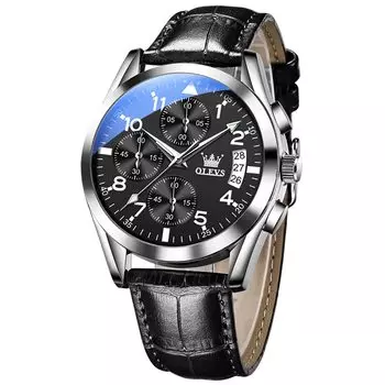 Часы OLEVS Watch Arm Watch Стильные ультратонкие кварцевые часы с кожаным ремешком и аналоговым дисплеем даты для мужчин жёлтый
