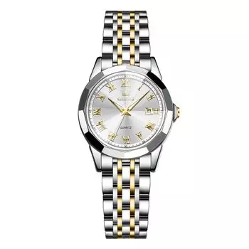 Часы OLEVS водонепроницаемые женские популярные маленькие часы деловые модные стильные аналоговые кварцевые металлические золотые белые часы из нержавеющей стали с ремешком на руку с датой для женщин