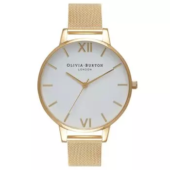 Часы Olivia Burton OB15BD84 с белым циферблатом и золотой сеткой [OLIVIA BURTON] женские золотой