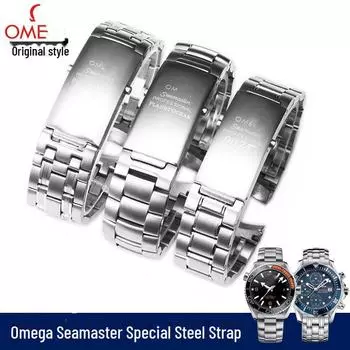 Часы Omega Seamaster 300 Ocean Universe с ремешком из нержавеющей стали для мужчин и женщин, оригинальный стиль, браслет 20-22 мм. Three Link