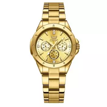 Часы OPK для женщин Популярные часы Элегантные простые кварцевые водонепроницаемые светящиеся часы для женщин Золото золотой