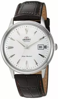 Часы Orient Japanese Stainless Steel Classic, белые, изготовлены из нержавеющей стали, с автоматическим/ручным заводом, 40,5 мм, - серебристые, стальные.
