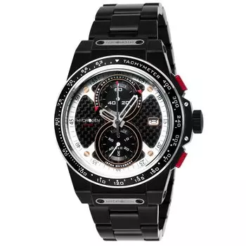 Часы OTTO CHRONO с черным циферблатом из нержавеющей стали и резины, кварцевые, водонепроницаемые, 10 АТМ, 44 мм, модные часы HW514405 [HYDROGEN] мужские