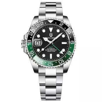 Часы PAGANI DESIGN GMT с автоподзаводом, сделано в Японии, механизм для дайвинга, механический, корпус в комплекте, водонепроницаемый керамический безель, деловой, деловой, деловой, деловой костюм