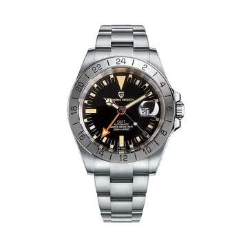 Часы PAGANI DESIGN GMT с ручным автоматическим заводом, высокоточный механизм, механический корпус, водонепроницаемый керамический безель, деловые, деловые, нарядные часы