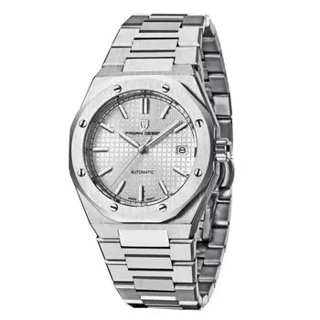 Часы PAGANI DESIGN, изготовленные в Японии, механизм SEIKO NH35, автоматический механический, корпус Royal Oak, водонепроницаемые, деловые, нарядные, из нержавеющей стали белый