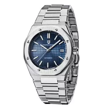 Часы PAGANI DESIGN, изготовленные в Японии, механизм SEIKO NH35, автоматический механический, корпус Royal Oak, водонепроницаемые, деловые, нарядные, из нержавеющей стали тёмно-синий