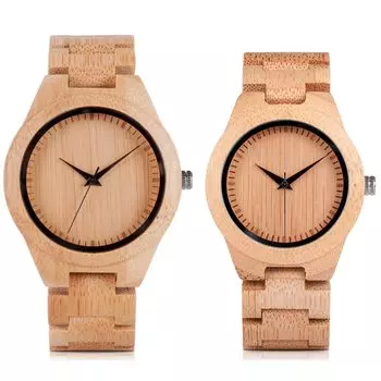 Часы Парные Легкие Бамбуковые Часы Мужские Женские Парные Часы Японские Кварцевые Часы KINGNOW