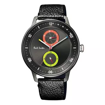 Часы Paul Smith PAUL SMITH кварцевые с кожаным ремнем BH2-049-50 мужские [предмет] чёрный
