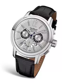 Часы Perigaum с автоматическим календарем P-1206-SW (пункт) серебряный