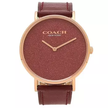 Часы Perry 36 мм кварцевые винно-красные винно-красные 14504079 кожаные [Coach] женские [Товар]