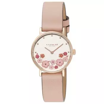 Часы PERRY бежевый циферблат из нержавеющей стали кварцевые часы 28MM 14503769 розовые [Coach] женские [Товар]