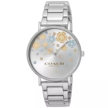 Часы PERRY Silver Dial Quartz Daily Waterproof Mineral Glass 36mm 14000065 Silver [Coach] Женские [Товар]
