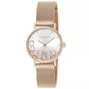 Часы PERRY Silver Dial Stainless Steel Quartz 28MM 14503857 Rose Gold [Coach] Женские [Товар]